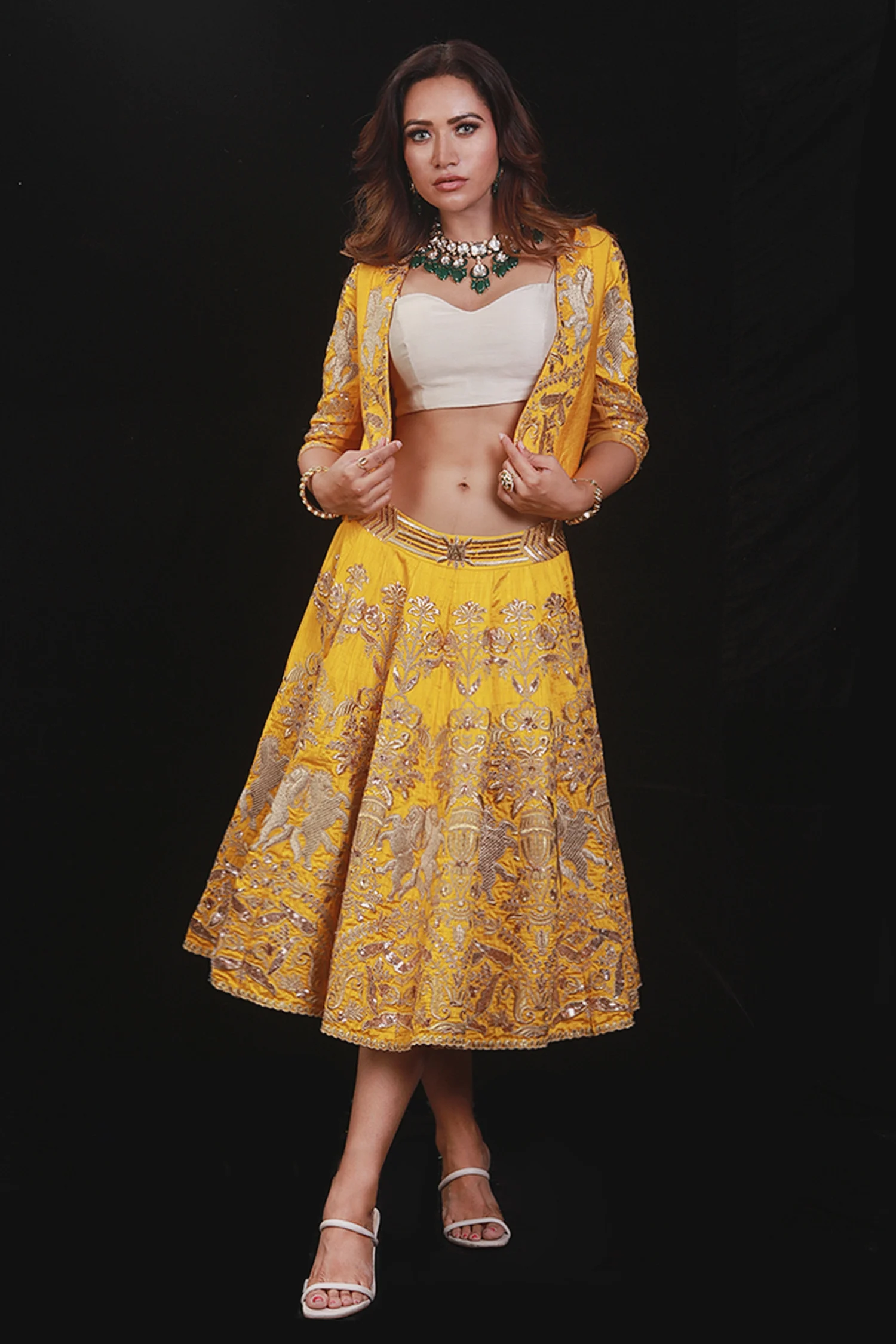 Embroidered Jacket Lehenga Set