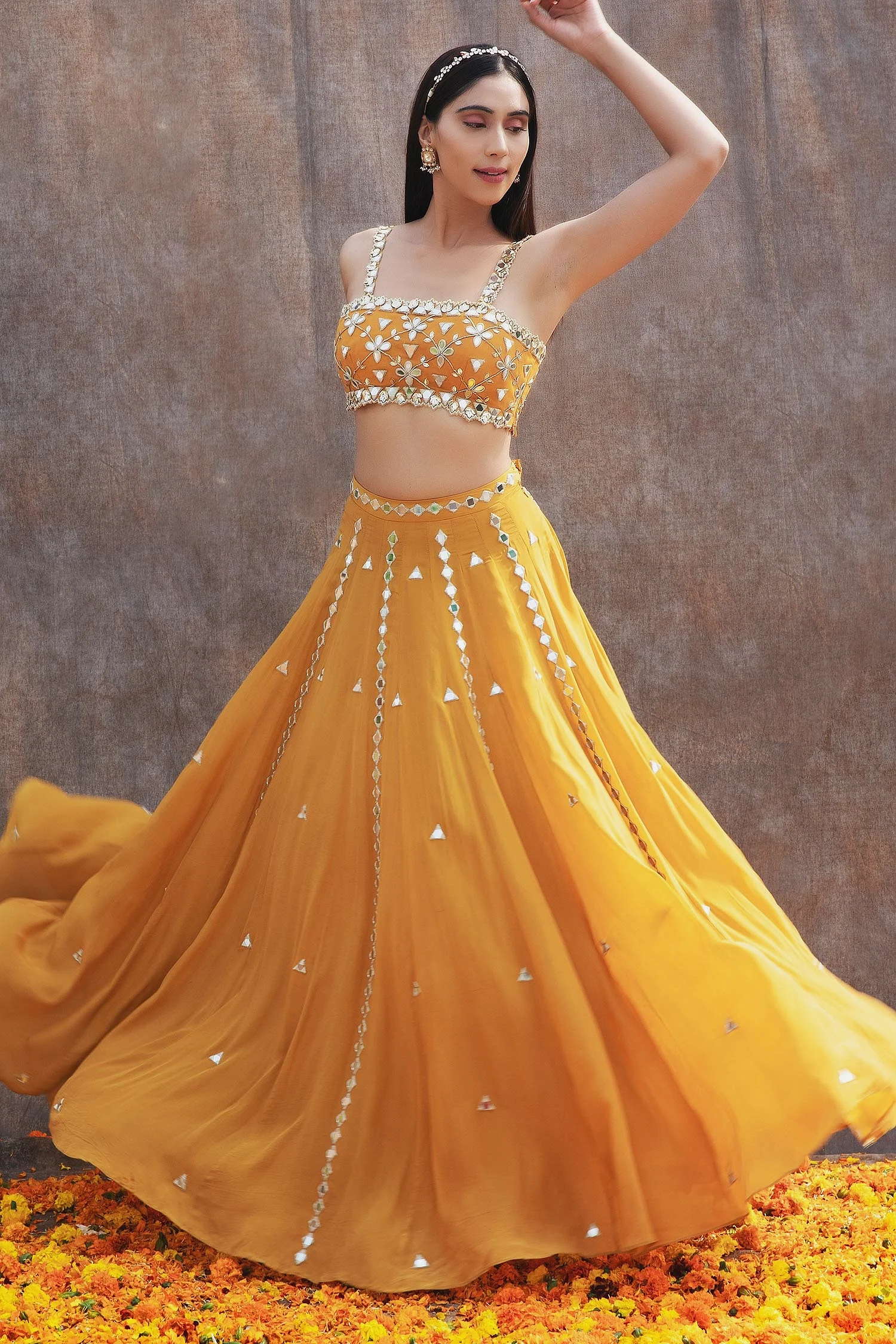 Mirror Embellished Bridal Lehenga Set