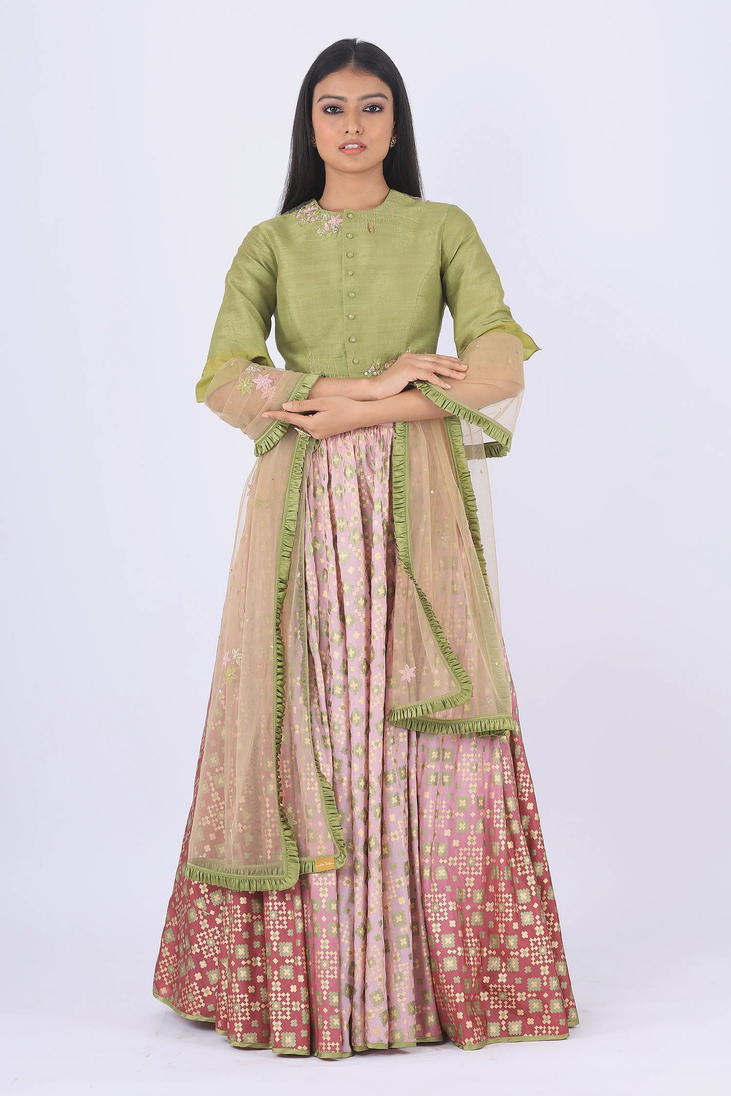 Silk Ikat Lehenga Set
