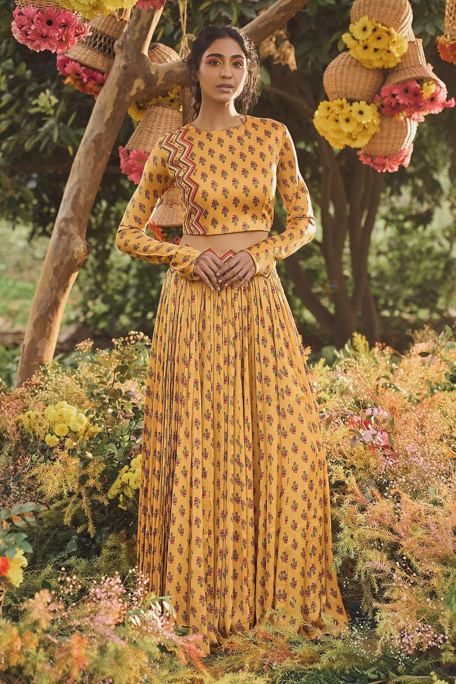 Floral Print Skirt Set