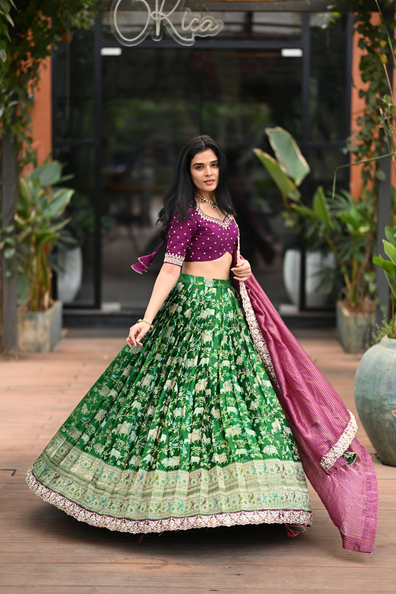 The Shikargah Emerald LehengaSale price